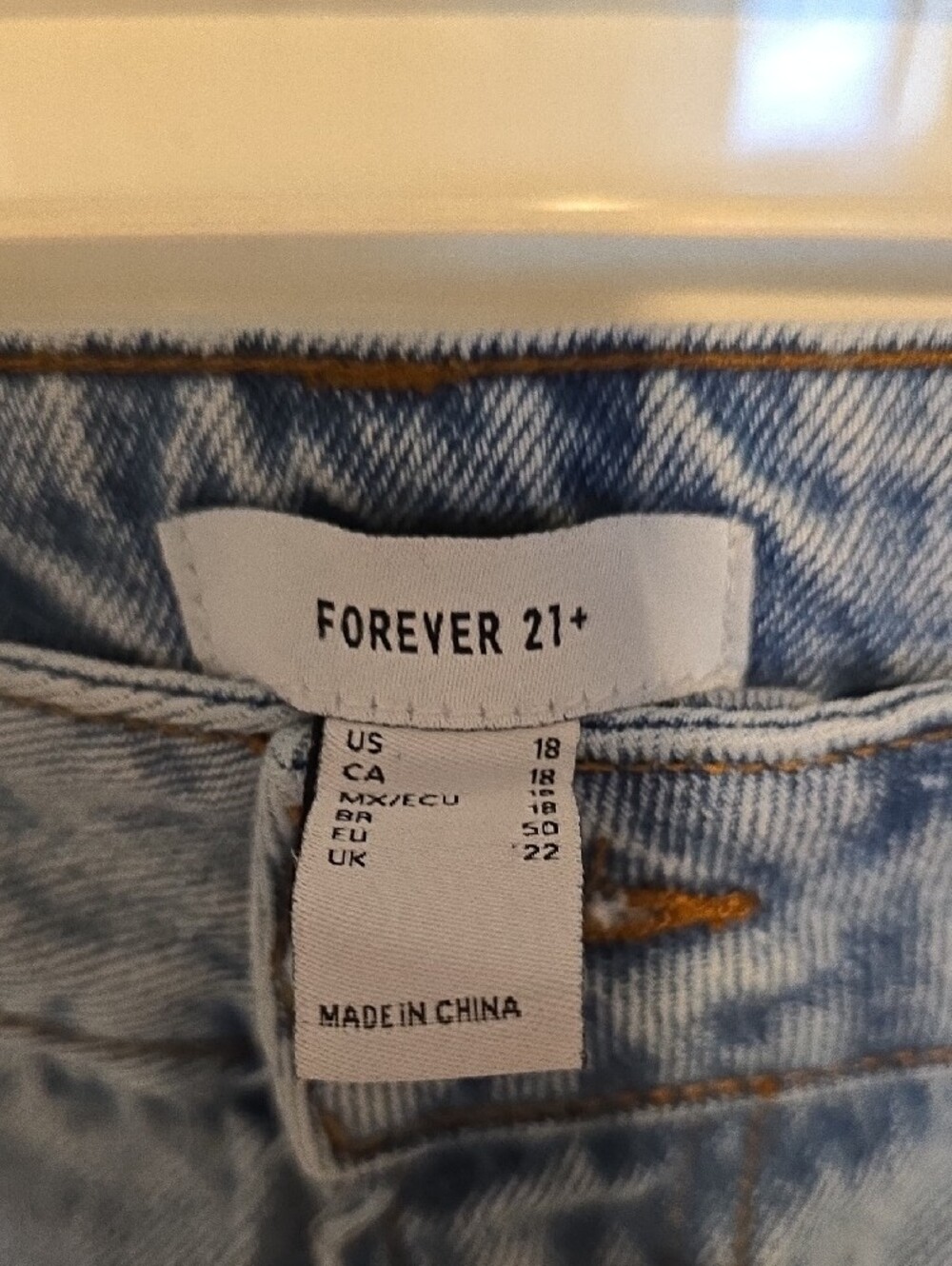 Forever 21 Light Blue Distressed Denim Shorts - Picture 2 of 3